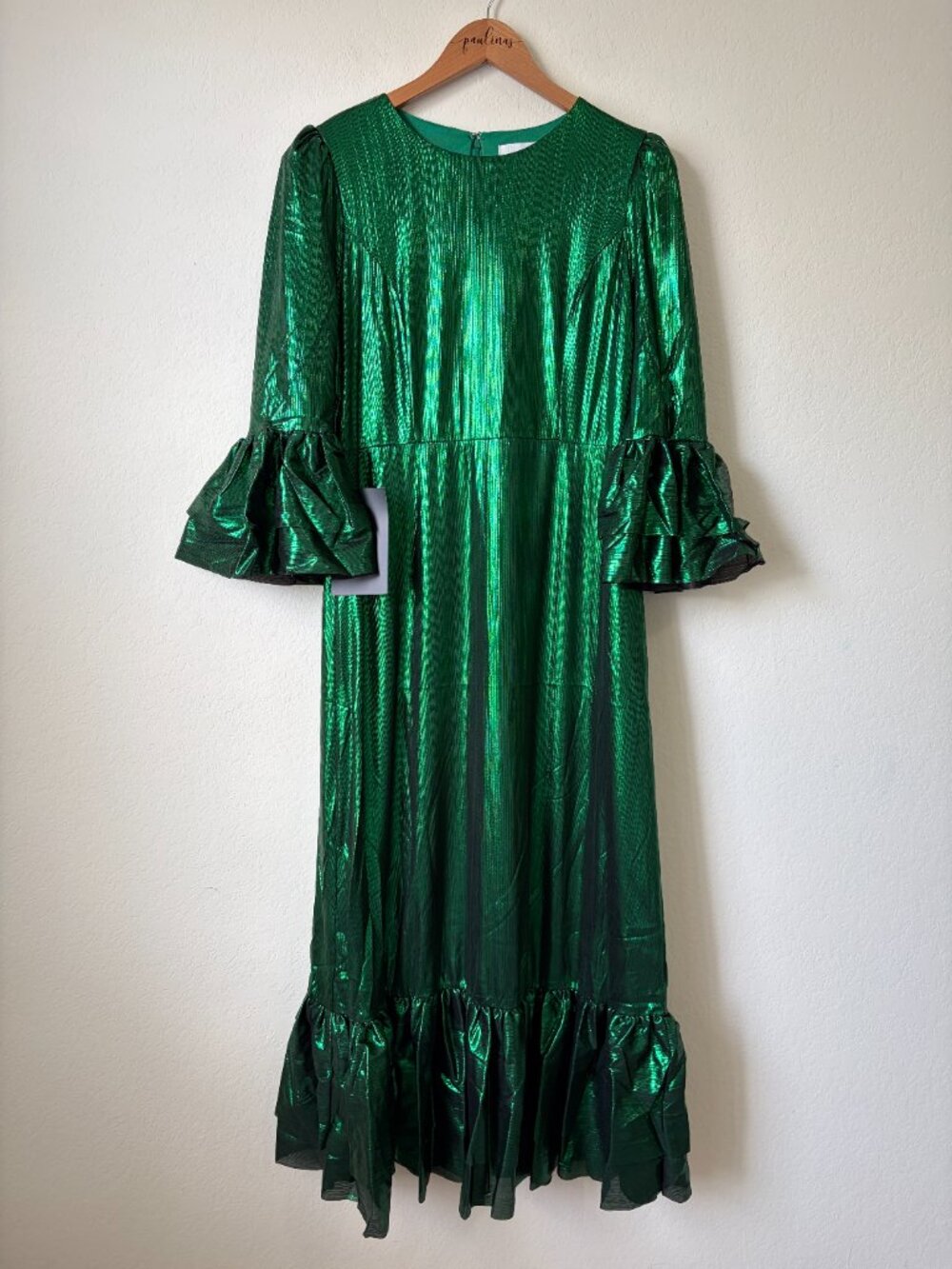 New Pomander Place Lillith Dress Womens Emerald Green Maxi Party Holiday